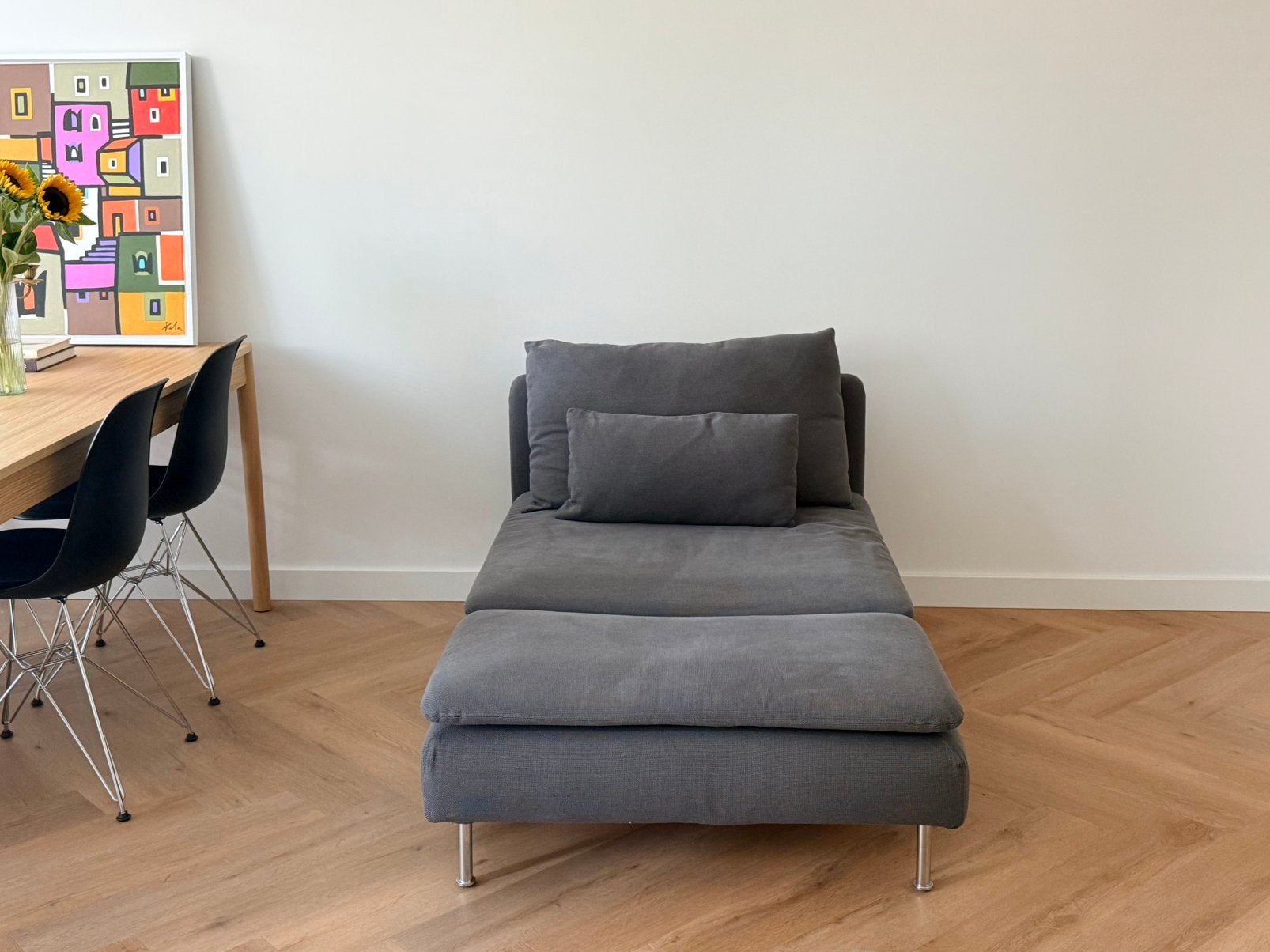 Soderhamn IKEA Fridtuna donkergrijs ZGAN, Eenpersoons, Ophalen of Verzenden, Zo goed als nieuw, Minder dan 150 cm