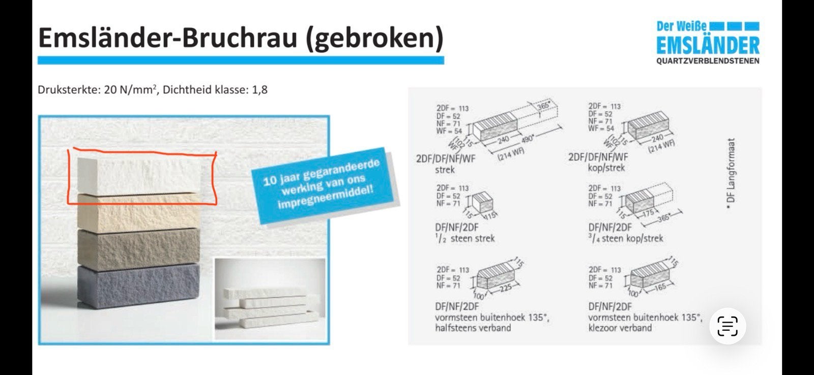 Te koop nieuwe witte bakstenen, Ophalen, Nieuw, Bakstenen