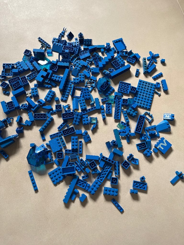 Lego steentjes los allerlei blauw, +- 350 gram, Ophalen of Verzenden, Gebruikt, Losse stenen, Lego