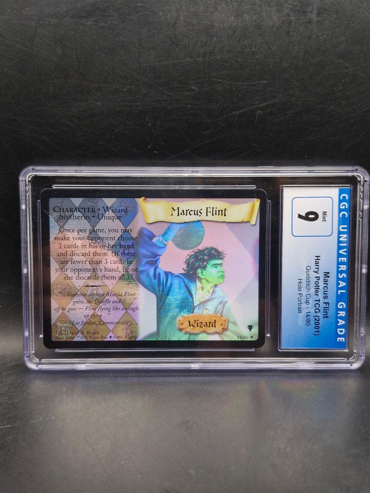Marcus flint harry potter tcg 2001 holo portrait #14 cgc 9, Verzenden, Zo goed als nieuw, Losse kaart