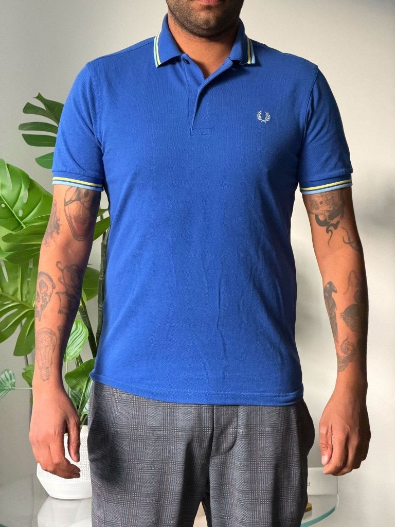 Fred Perry twin tipped polo -S- blauw, Kleding | Heren, Polo's, Blauw, Ophalen of Verzenden, Fred Perry, Gedragen