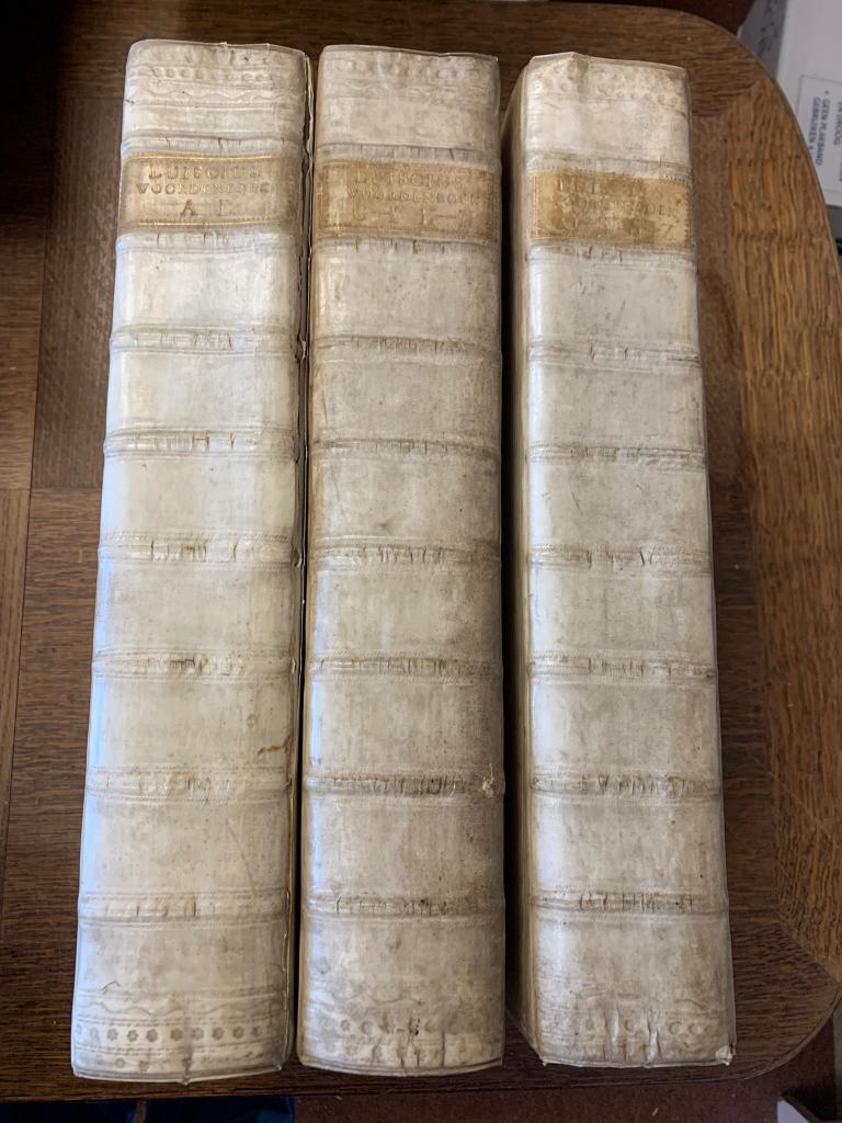 Woordenboek 1724 drie grote folio perkamenten banden, Ophalen of Verzenden