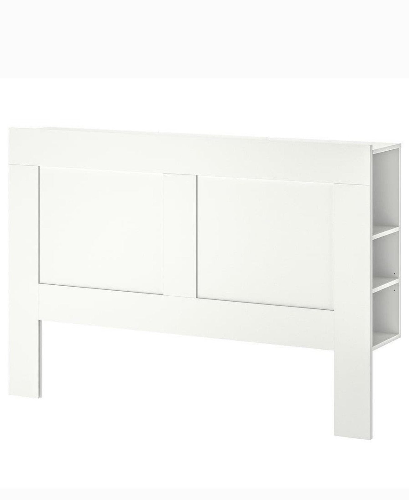 Ikea BRIMNES hoofdbord met opbergvakken, Gebruikt, Wit, Tweepersoons, Overige maten