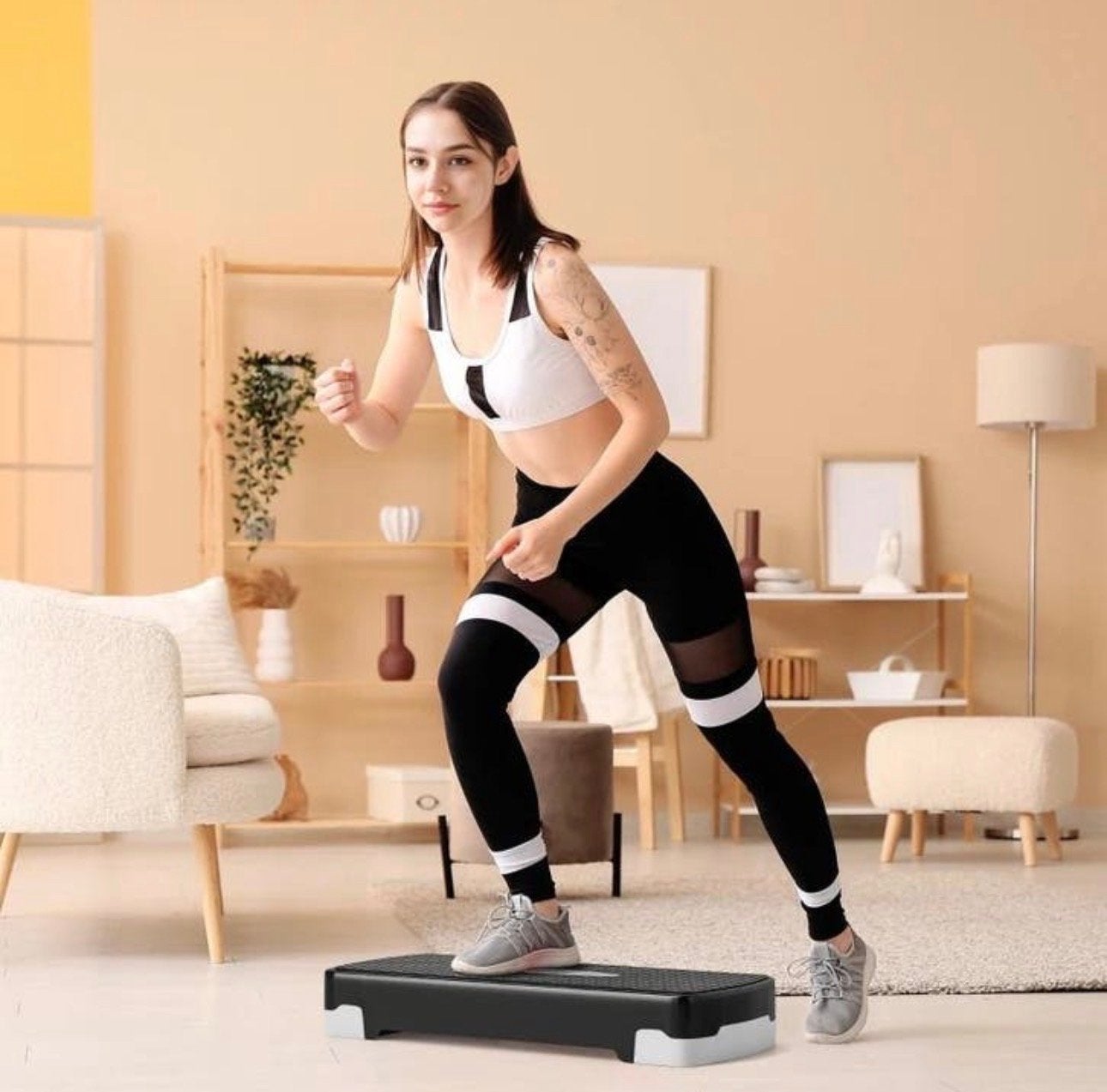 Verstelbare Stepbank voor Thuis Fitness - 2 Hoogtes NIEUW, Nieuw, Ophalen of Verzenden, A, Benen