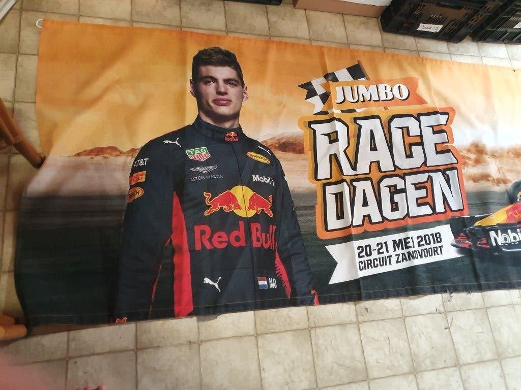 Grote banner Max Verstappen 2018 1 meter bij 4 meter., Ophalen of Verzenden, Zo goed als nieuw, Formule 1