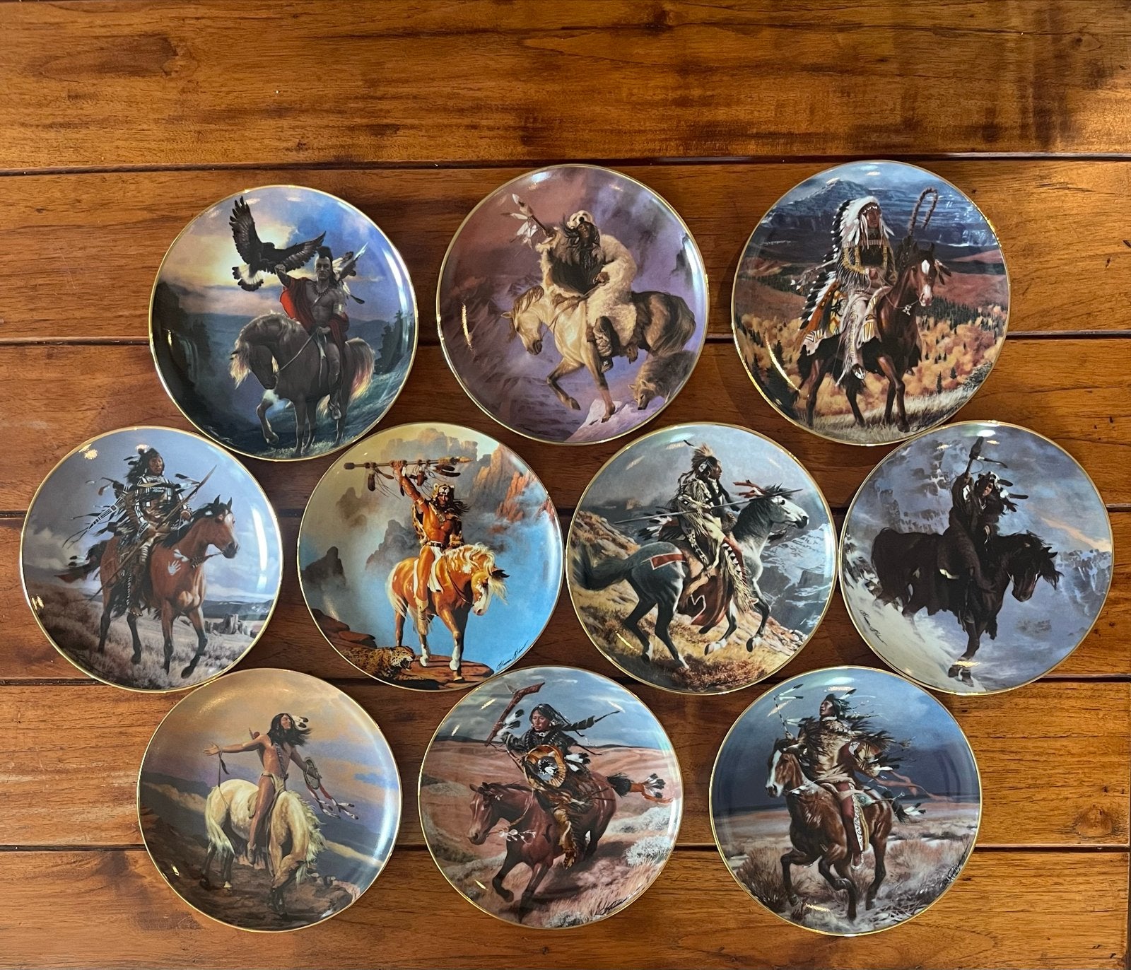 Set van 11 Franklin Mint Indianen Borden, Ophalen