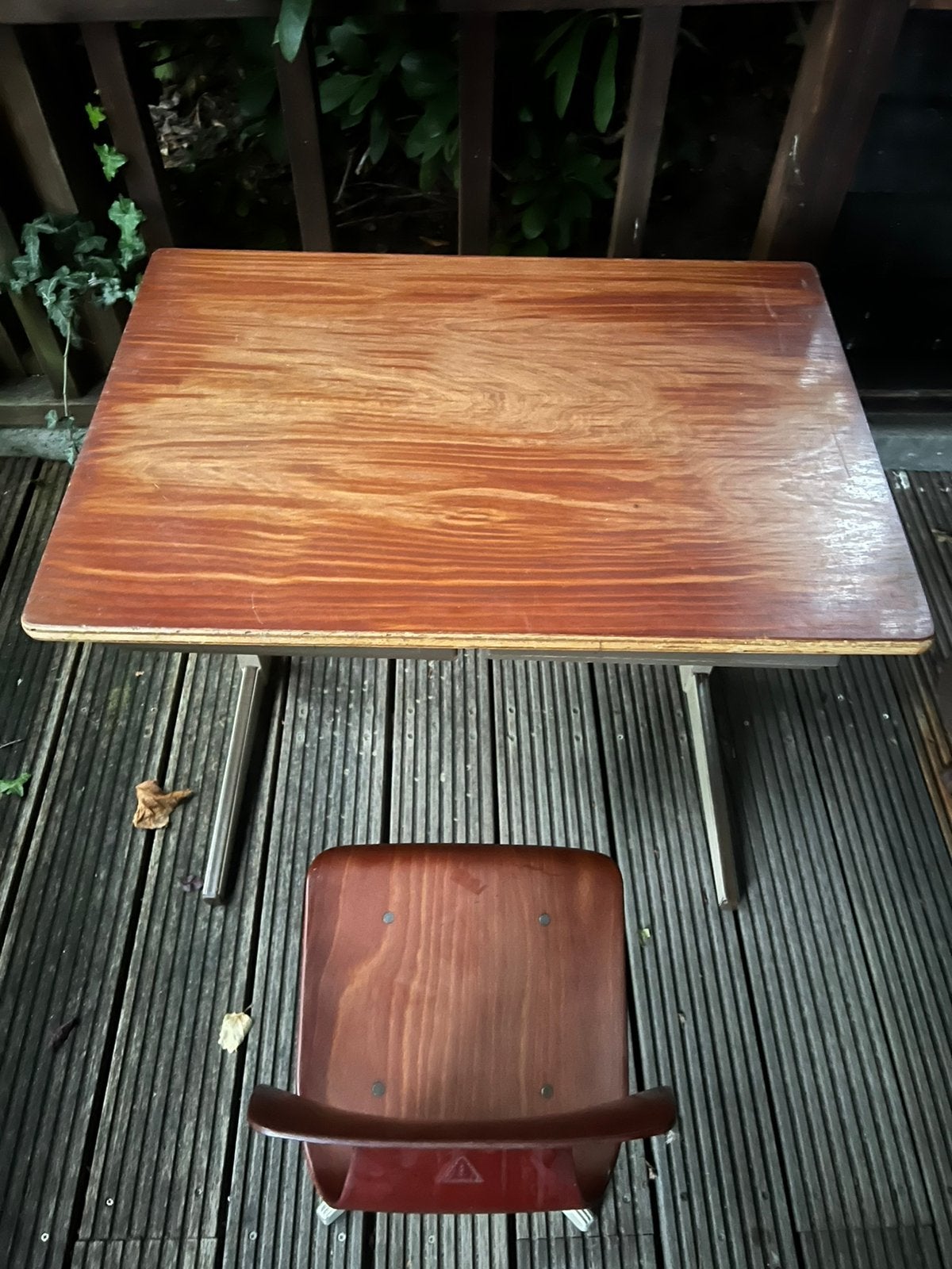 Vintage Oud schooltafel en stoeltje, Ophalen, Gebruikt, Tafel(s) en Stoel(en)