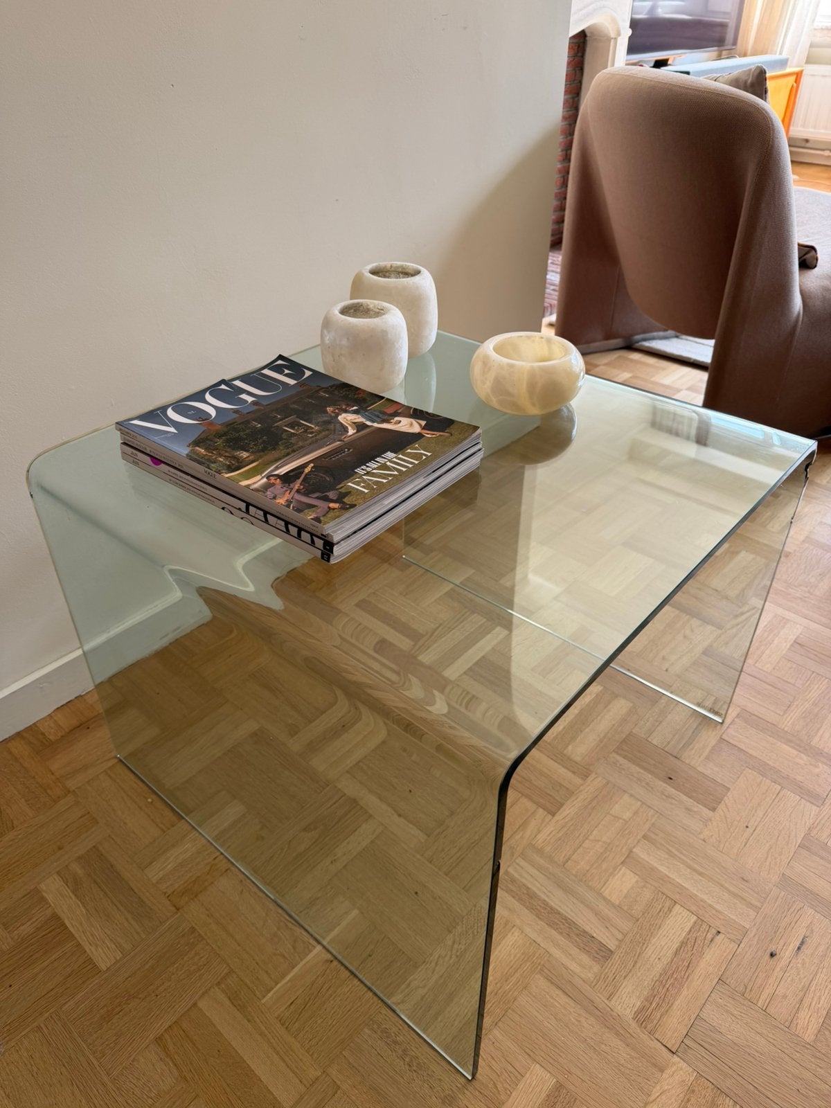 Sovet italia vintage salontafel (glas, design, koffietafel), Ophalen, Gebruikt, 50 tot 100 cm, Glas