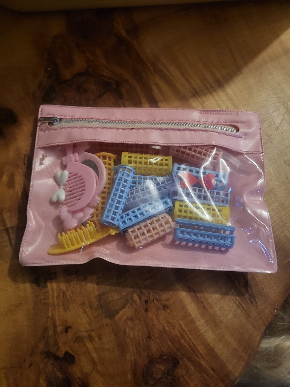 Vintage Barbie krulspullen set in roze etui, Kinderen en Baby's, Speelgoed | Poppen, Ophalen of Verzenden, Gebruikt, Barbie