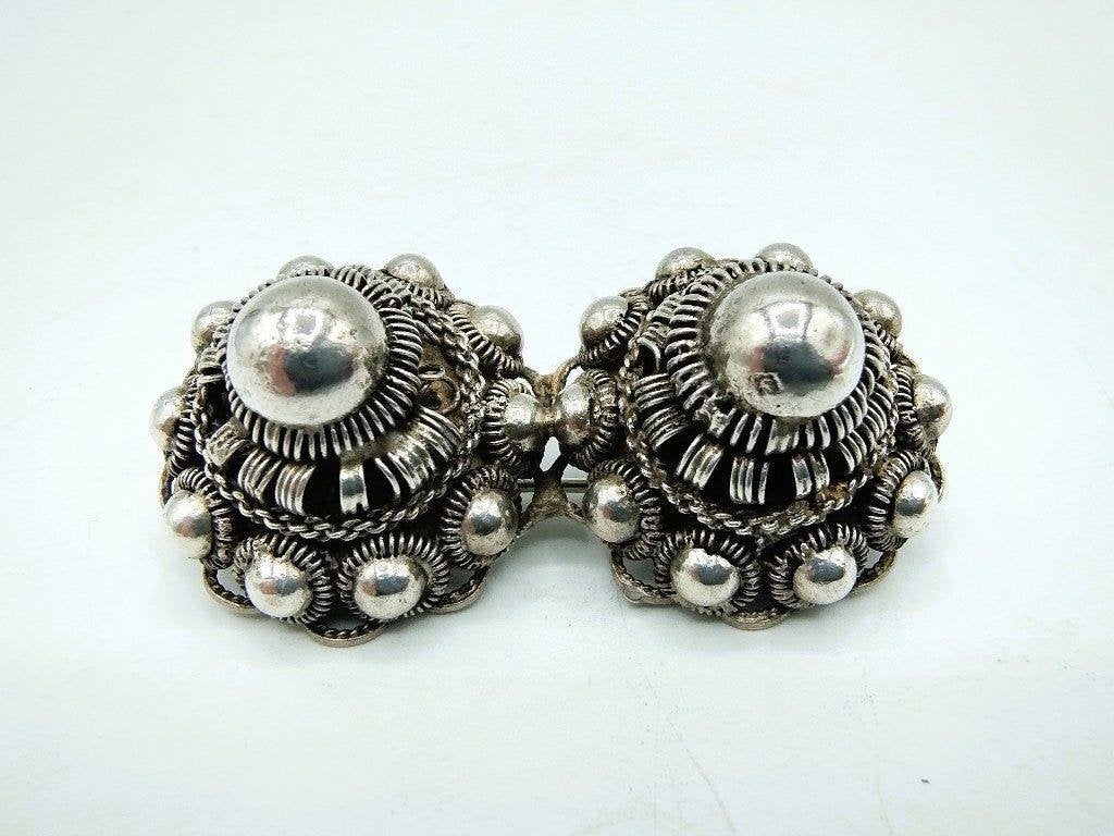 Zilveren broche gemaakt van keelknopen, 19e eeuws, Sieraden, Tassen en Uiterlijk, Verzenden, Zilver, Ring
