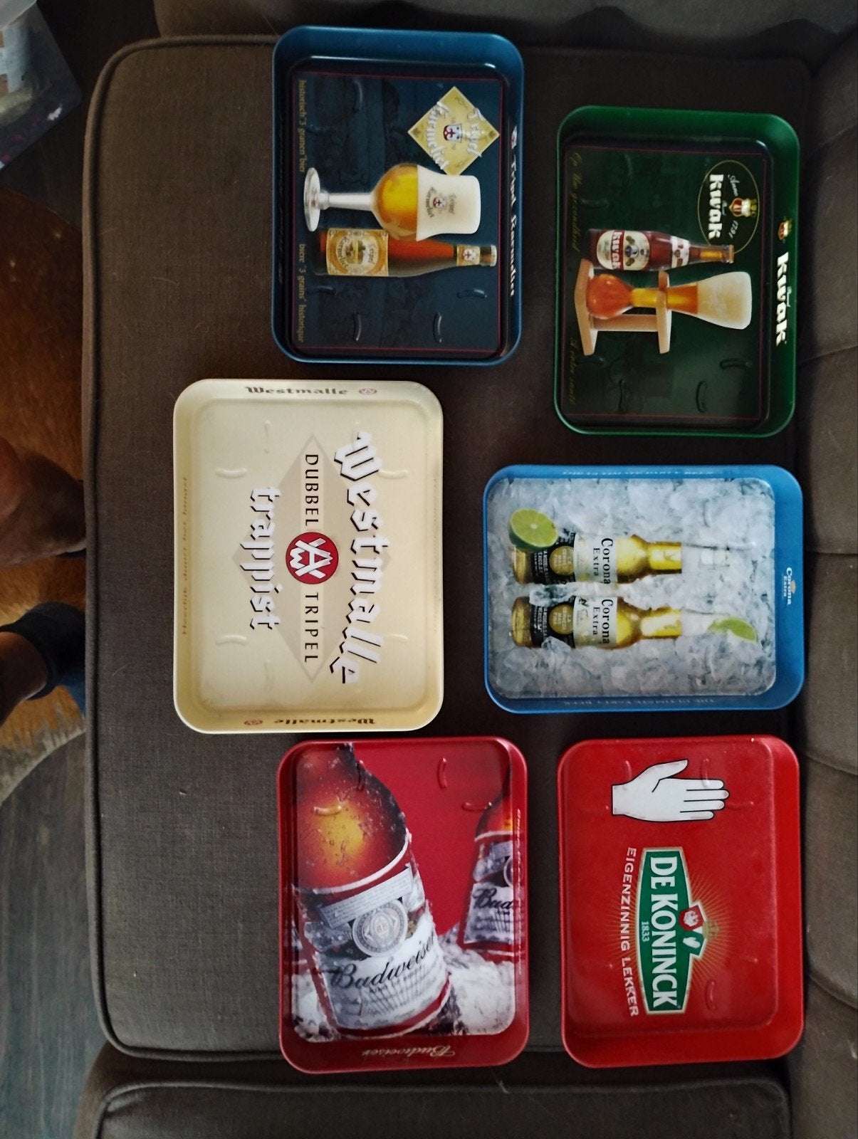 Bier dienbladen - Diverse merken (6 stuks), Verzamelen, Biermerken, Ophalen of Verzenden, Gebruikt, Overige typen, De Koninck