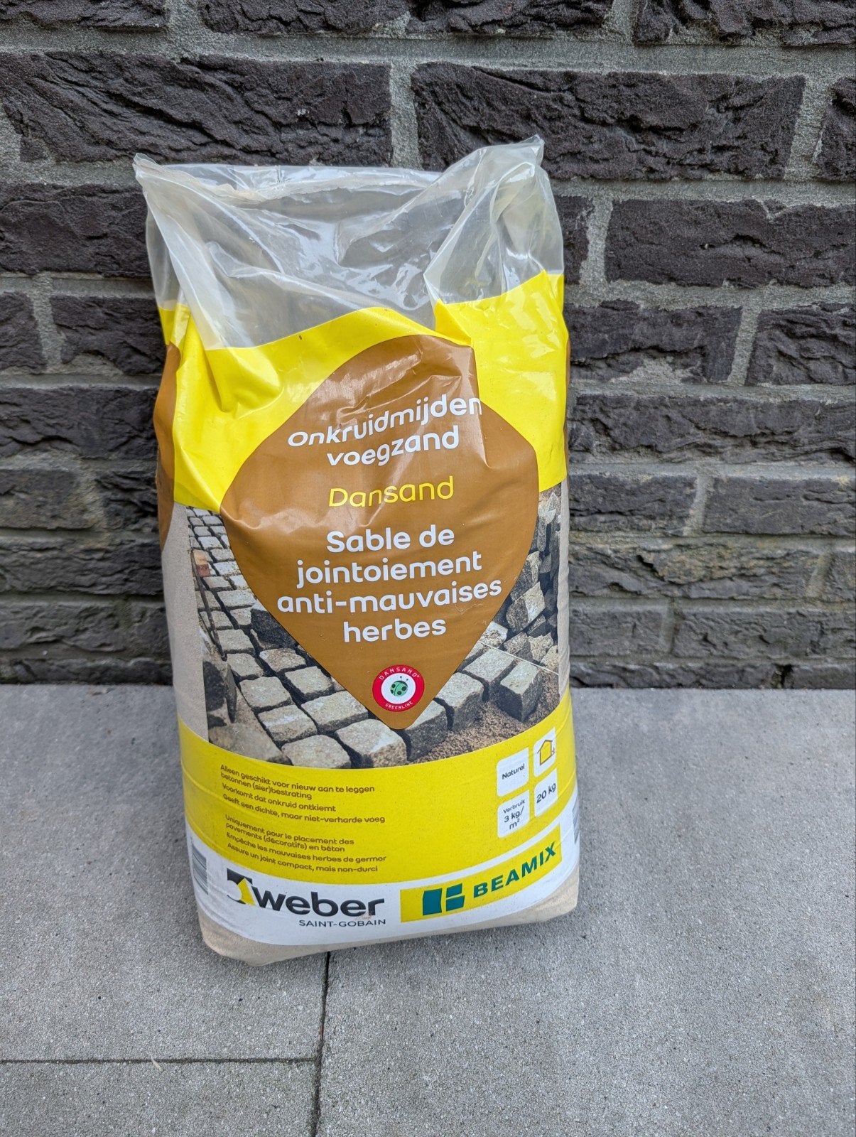 Beamix Dansand Voegzand Naturel Onkruidmijdend 20kg, Ophalen, Nieuw, Voegzand