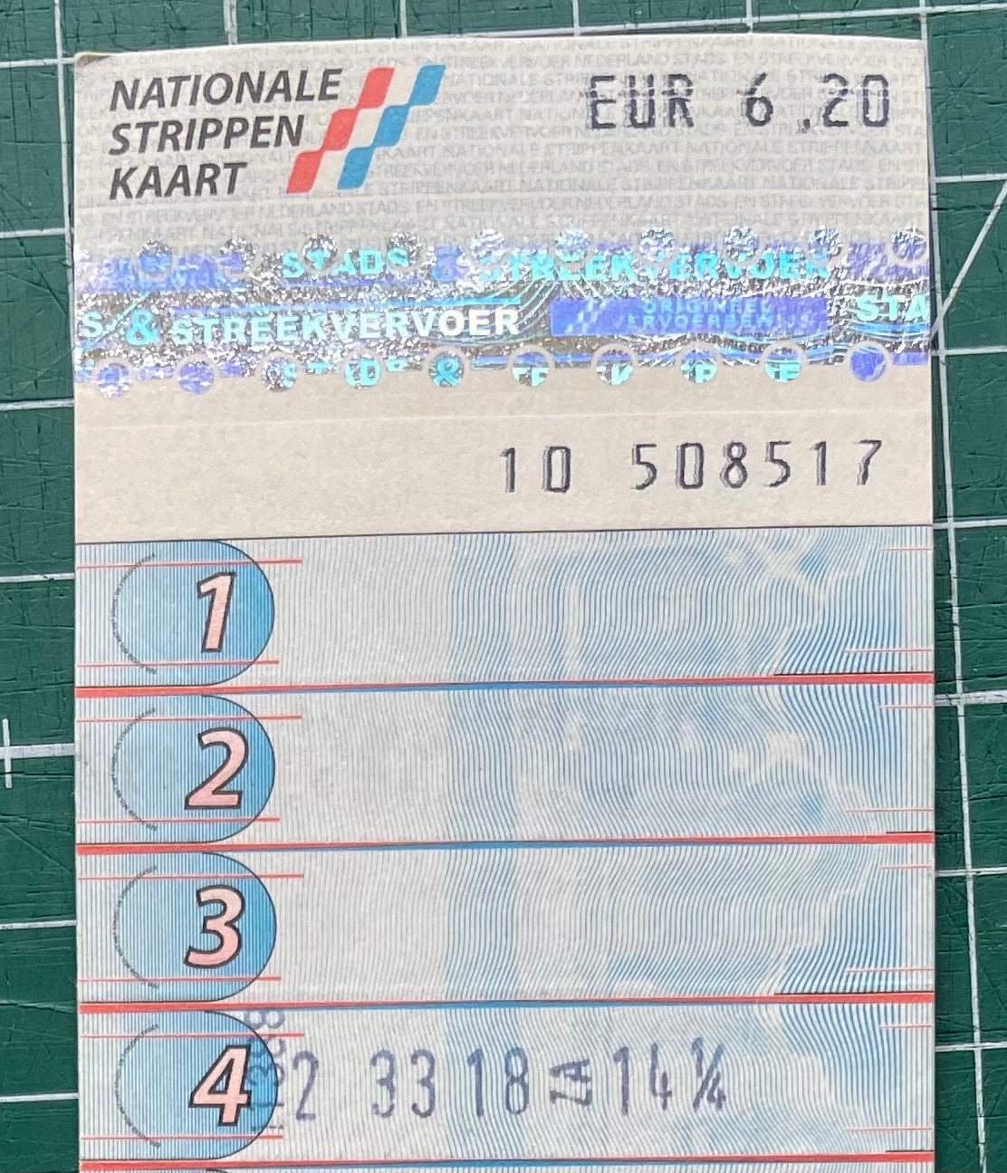 Nationale Strippenkaart - 15 strippen - gebruikt, Ophalen of Verzenden, Gebruikt