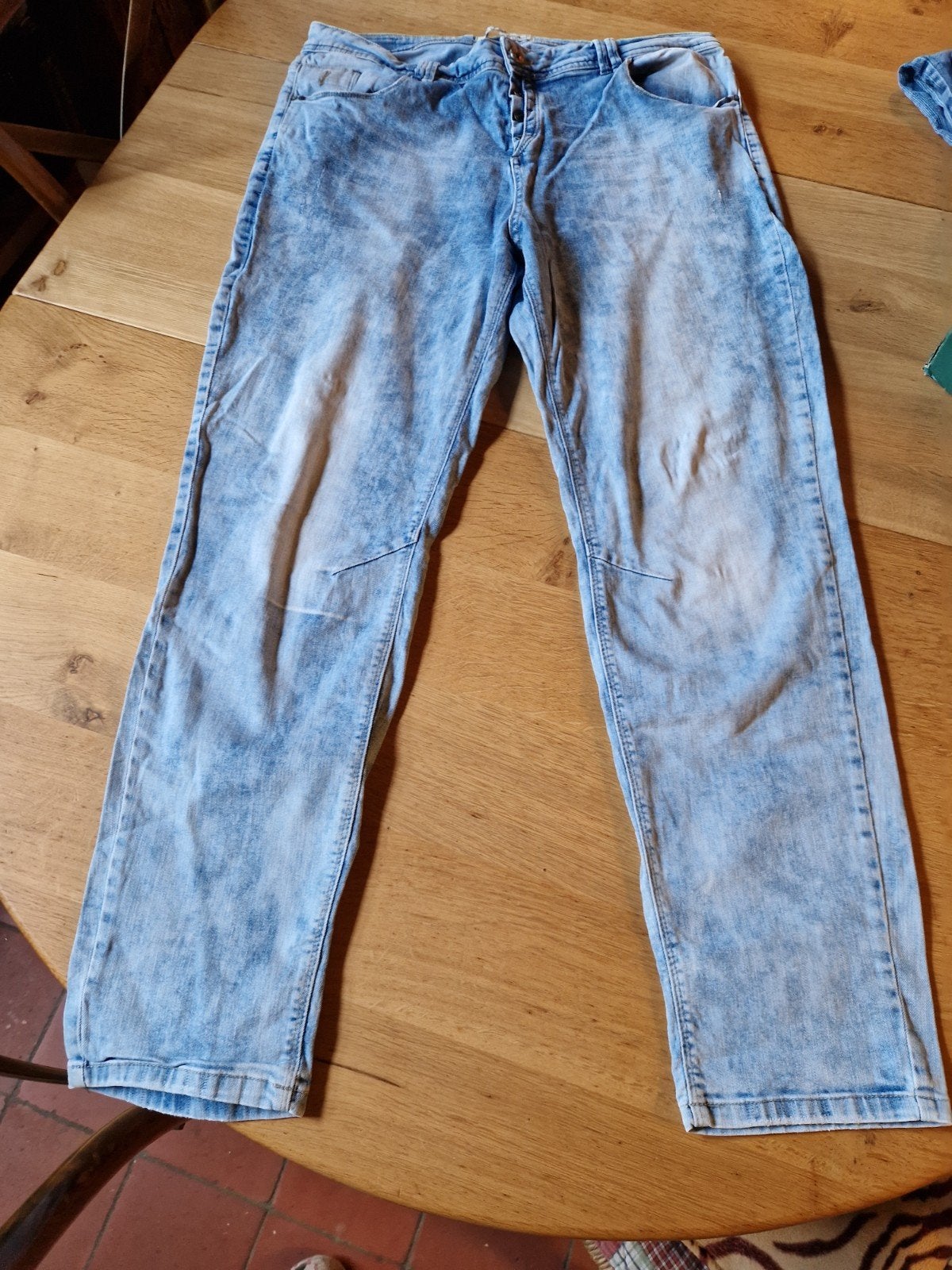MISS ETAM SPIJKERBROEK MAAT 48, Ophalen of Verzenden, Zo goed als nieuw, Blauw, Broek of Spijkerbroek