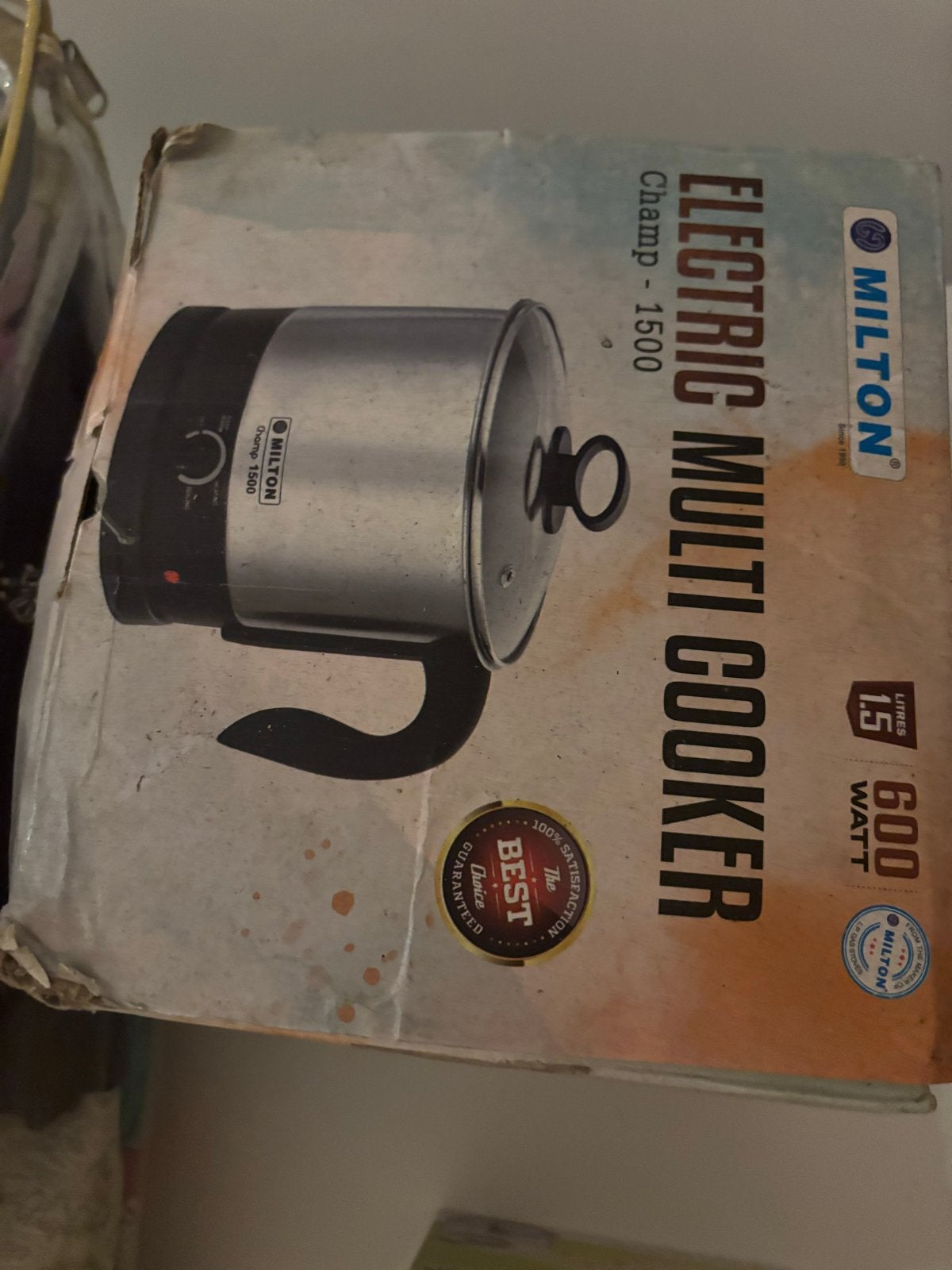 Milton Champ-1500 Elektrische Multicooker - 1.5L, 600W, Minder dan 45 cm, Overige merken, Nieuw, Ophalen of Verzenden