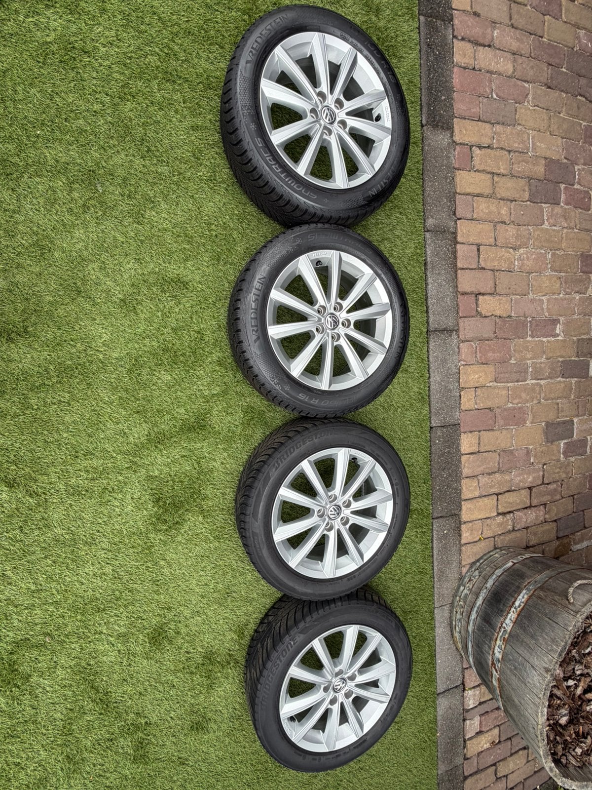 Originele vw polo merano velgen met winterbanden, Ophalen, Gebruikt, 16 inch, Banden en Velgen