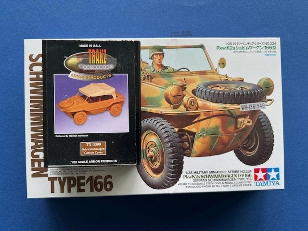 Tamiya Schwimmwagen 35224 Incl TRAKX huif 1/35 TX0099, Tank, Verzenden, 1:32 tot 1:50, Nieuw