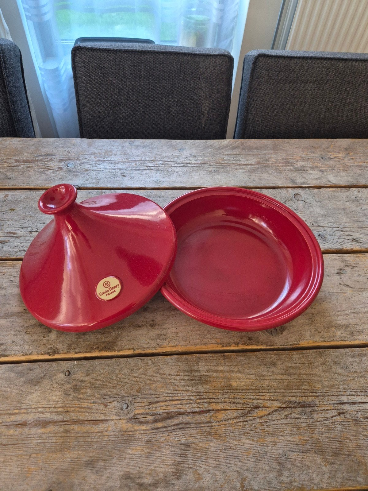 Emile Henry Tajine zo goed als nieuw, Ophalen, Met deksel, Tajine, Zo goed als nieuw