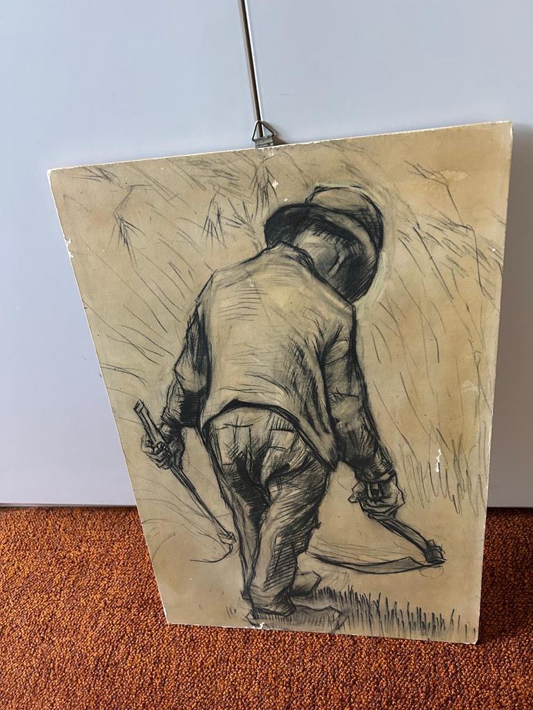 Van Gogh De Zaaier op hout, Ophalen