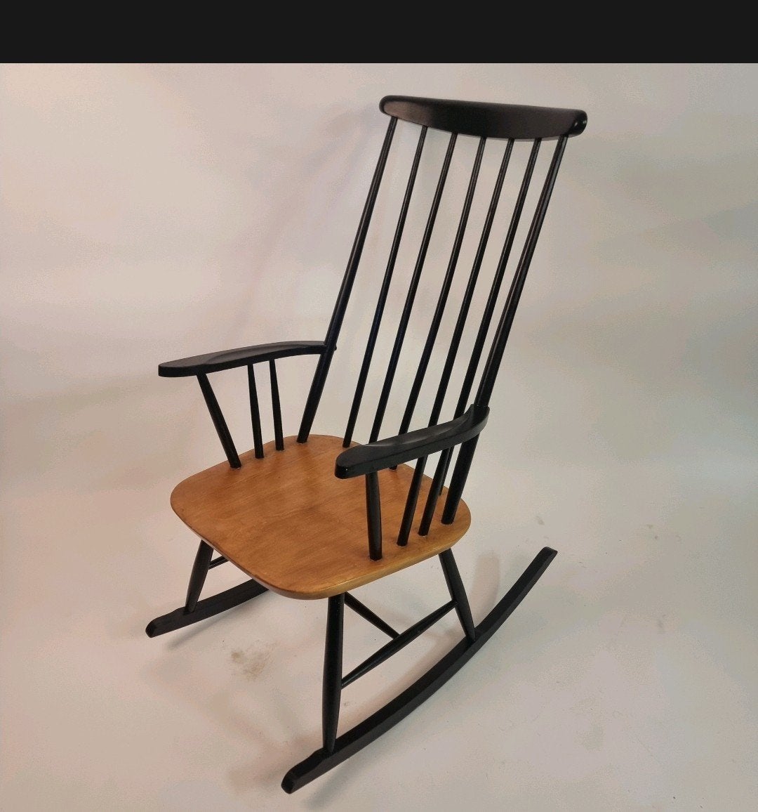 Vintage Schommelstoel, Ilmari Tapiovaara Stijl, Jaren 60, Ophalen of Verzenden