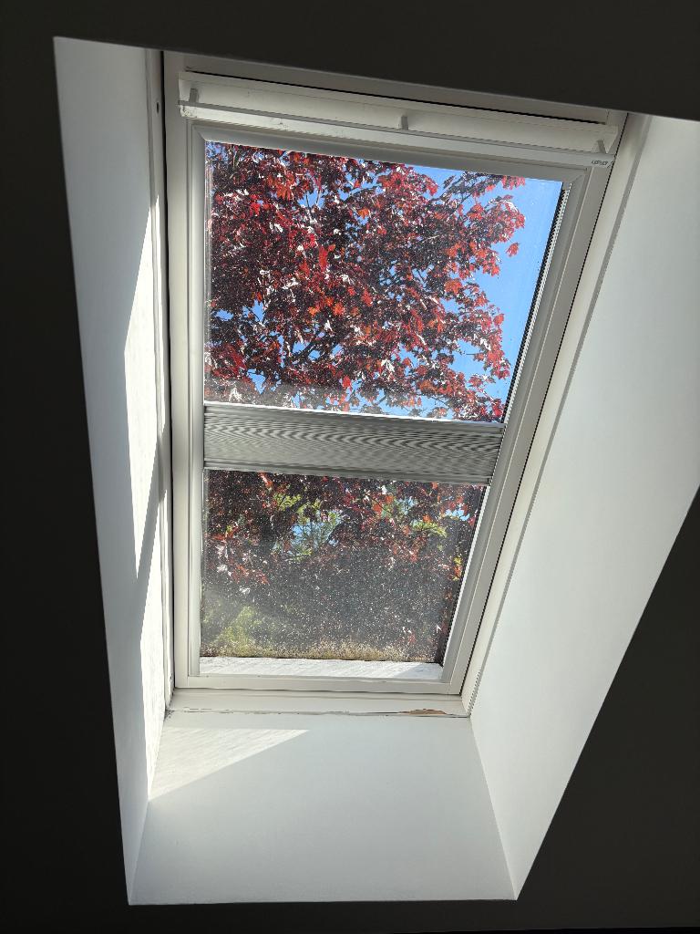 Velux verduisternde rolgordijn Plissee, GGL 306, wit, Ophalen, Gebruikt, 50 tot 100 cm, Wit