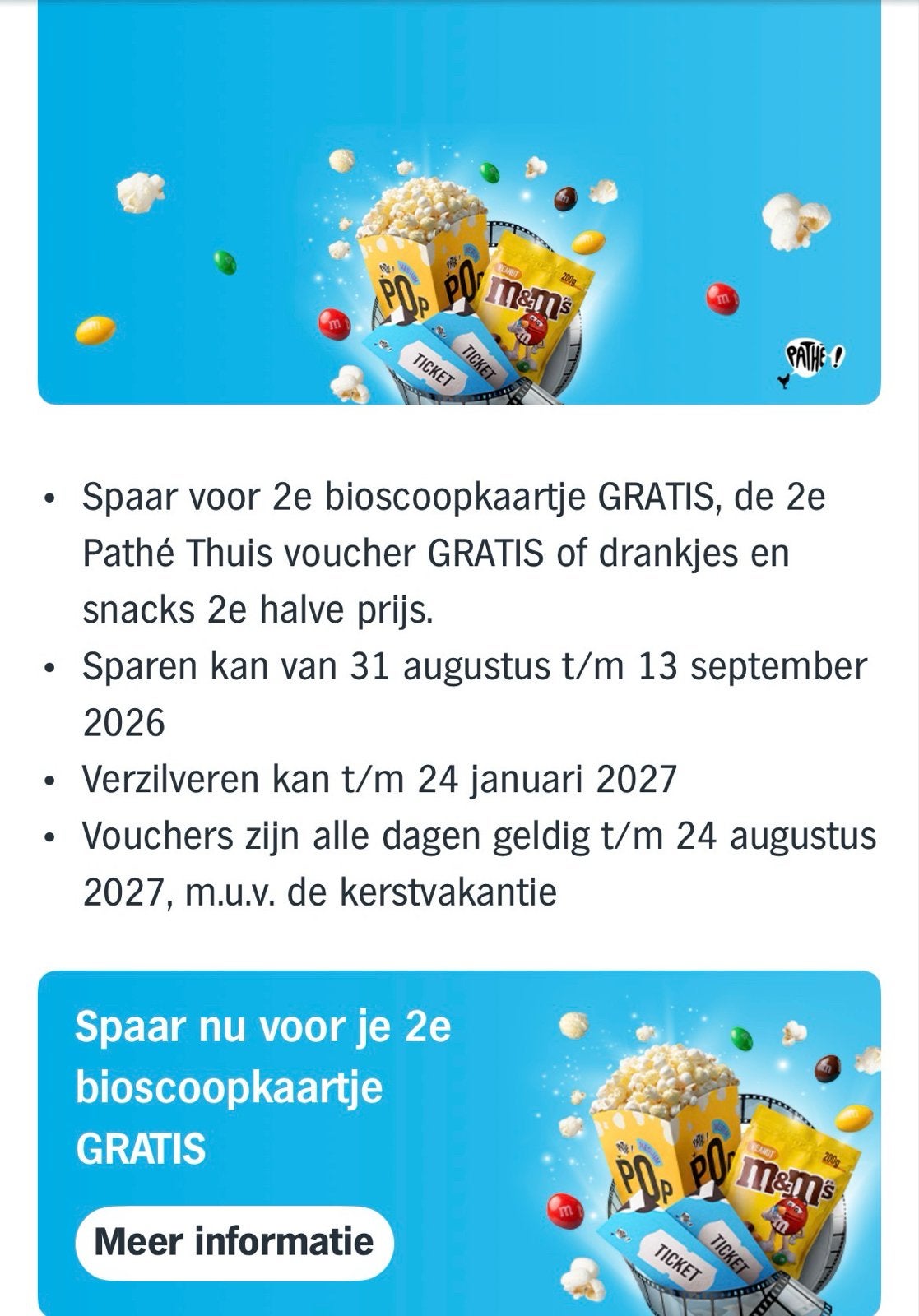 2e bioscoopkaartje GRATIS, Tickets en Kaartjes, Filmkaartjes, Drie personen of meer, Niet van toepassing, Vrijkaartje alle films