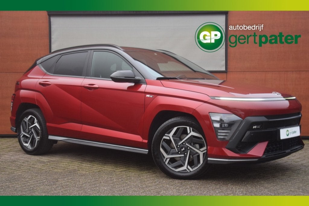 Hyundai KONA 1.6GDI HEV N-Line LED/Navi/Carplay/Camera, Stof, Gebruikt, Zwart, Origineel Nederlands