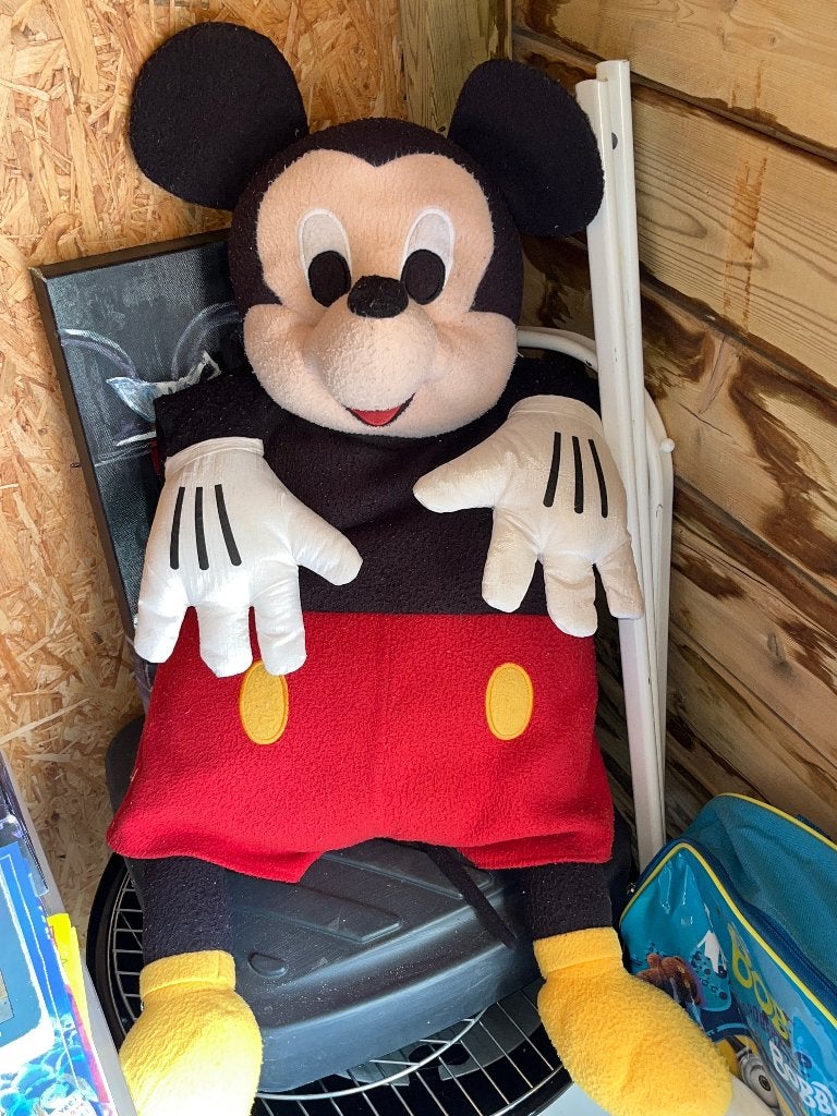 Grote vintage Mickey Mouse – ca 80cm  klassiek kussenknuffel, Ophalen of Verzenden, Mickey Mouse, Gebruikt, Beeldje of Figuurtje