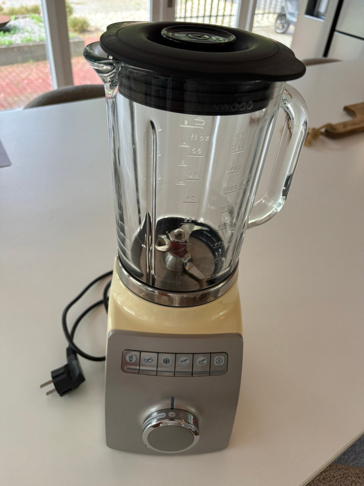 Kenwood Blender - glazen beker 2L - creme color, Witgoed en Apparatuur, Ophalen of Verzenden, Zo goed als nieuw, Blender