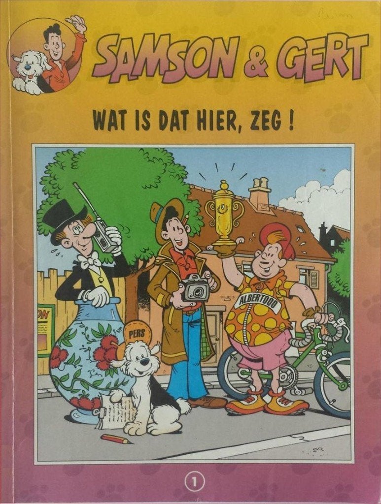 Stripboek Samson & Gert - Wat Is Dat Hier, Zeg! (1), Eén stripboek, Ophalen of Verzenden, Zo goed als nieuw, Studio 100