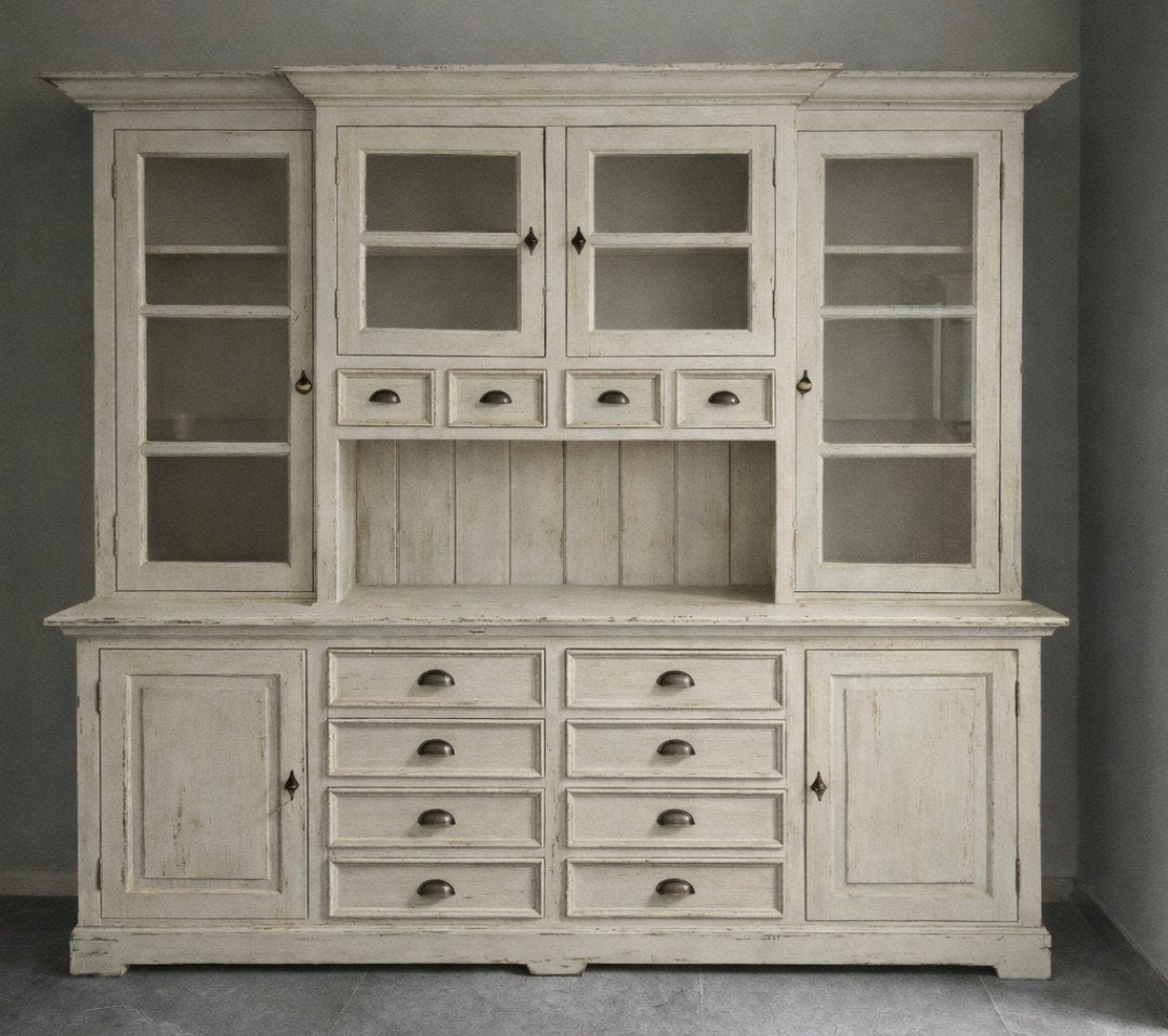 Antieke Casa Padrino Buffetkast Shabby Chic Wit, Ophalen, Gebruikt, 200 cm of meer, Met lade(s)