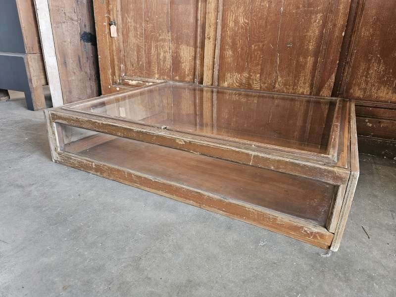 oude franse toonbank vitrine ``WOONWINKEL RUSTIEK``, Antiek en Kunst, Curiosa en Brocante, Ophalen