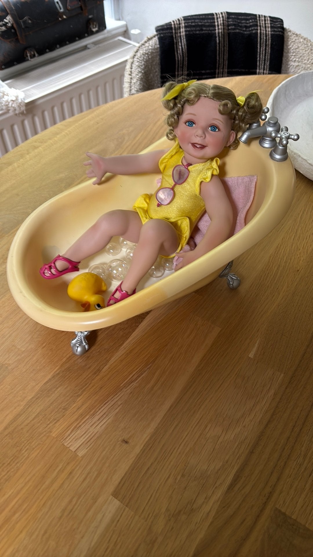 vintage Retro porceleinen pop in bad authentiek, Ophalen of Verzenden, Huis en Inrichting
