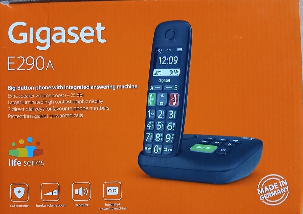Gigaset E290A Big-Button telefoon met antwoordapparaat, Ophalen of Verzenden, Nieuw, 1 handset