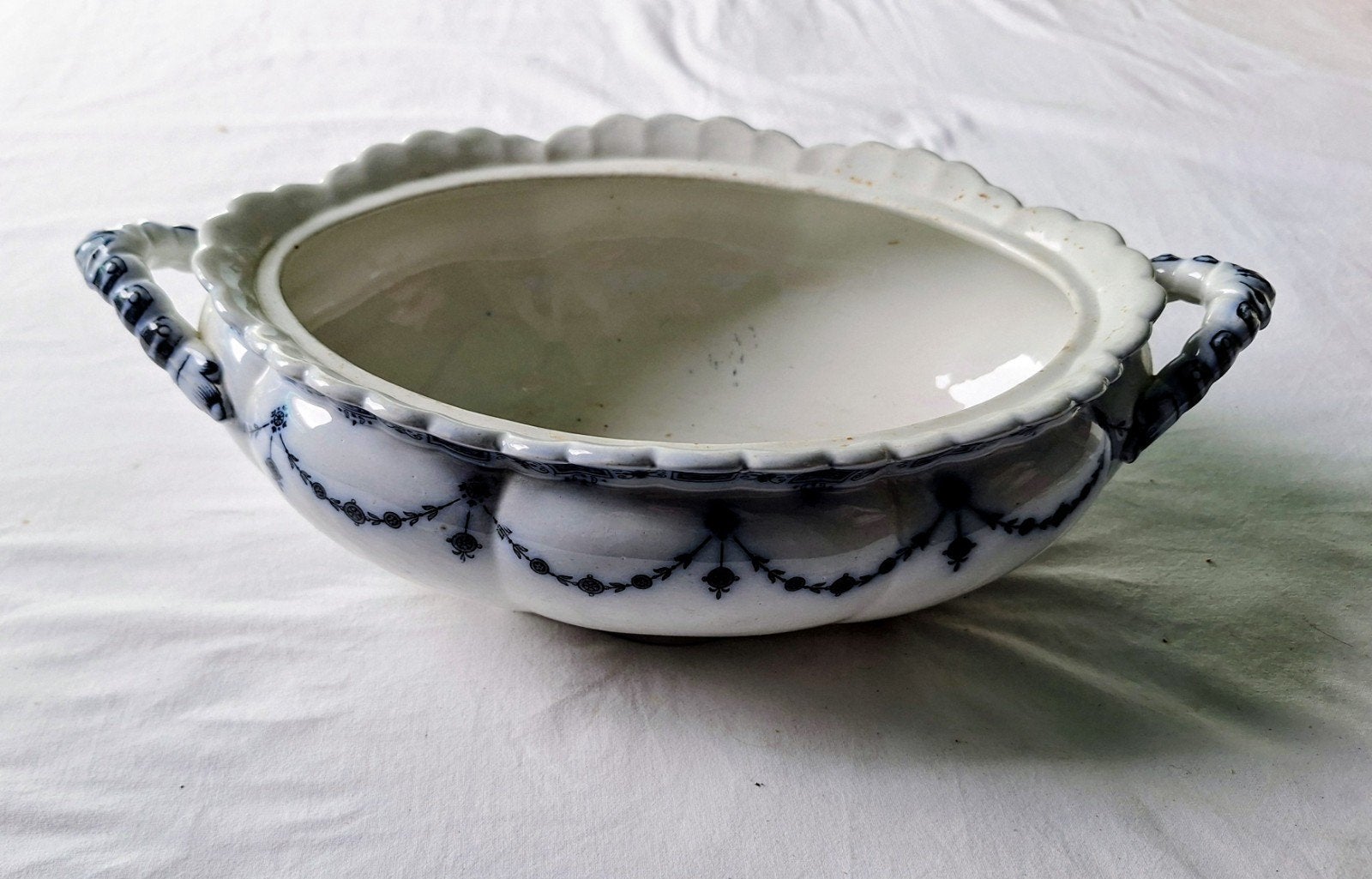 Antieke Soepterrine - Blauw-wit Porselein - J.S. & S., Ophalen of Verzenden