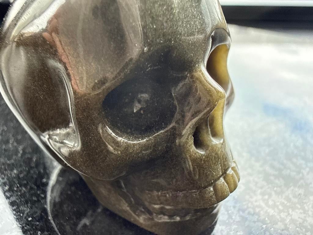 Gouden Obsidiaan Schedel, Ophalen of Verzenden