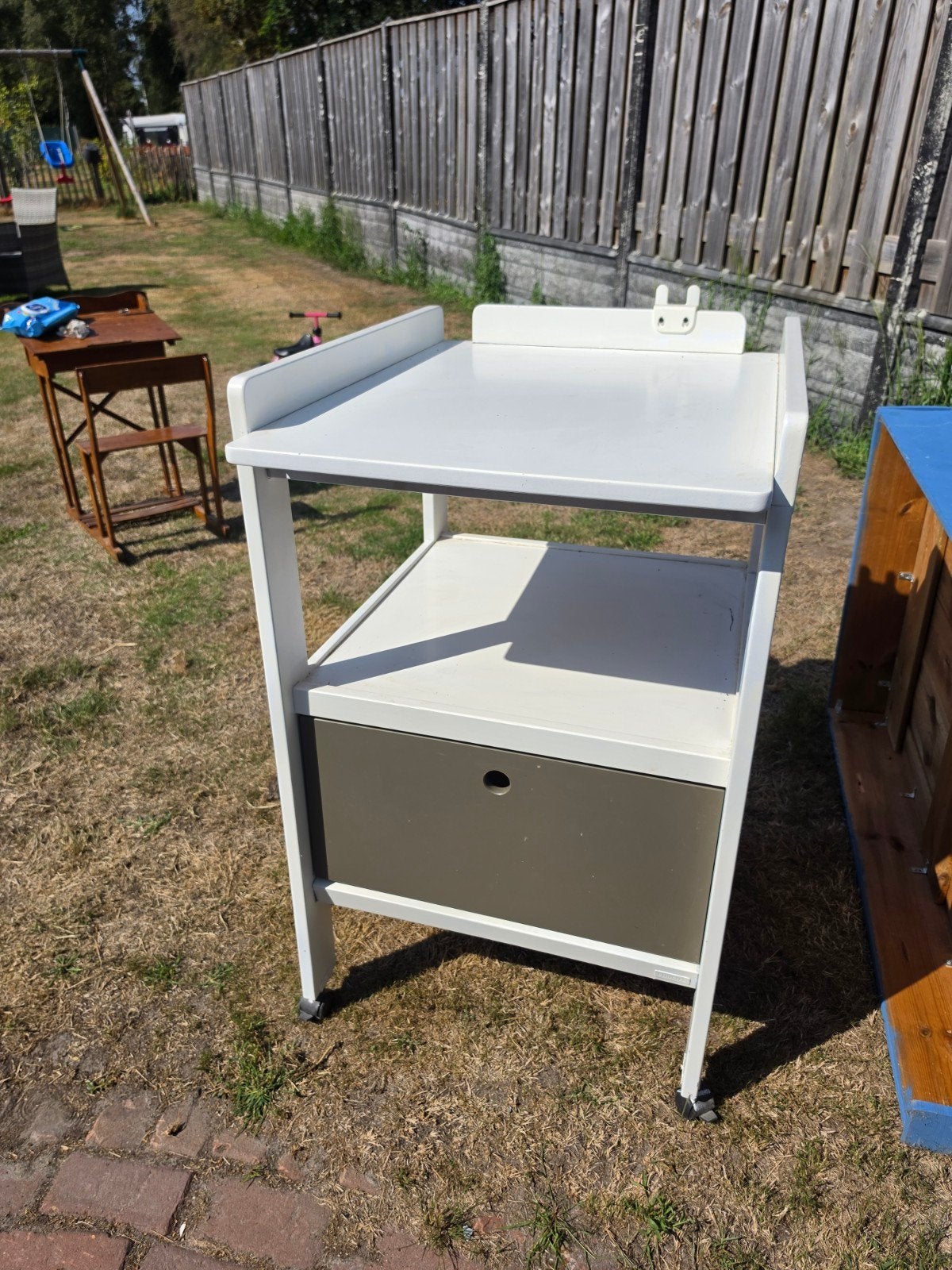 Commode met lade, wit geschilderd, Ophalen, Gebruikt, 50 tot 70 cm, 75 tot 100 cm