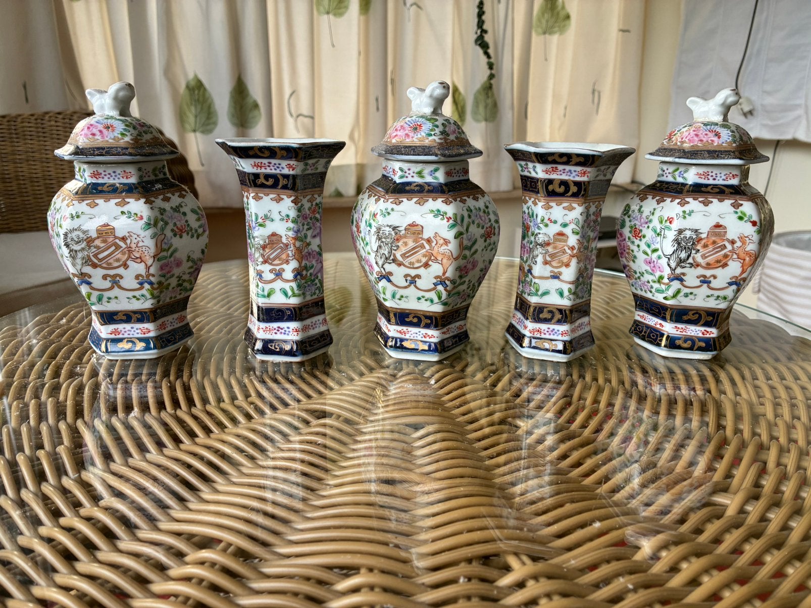 5 vintage vaasjes, kaststel, Antiek en Kunst, Antiek | Vazen, Ophalen of Verzenden