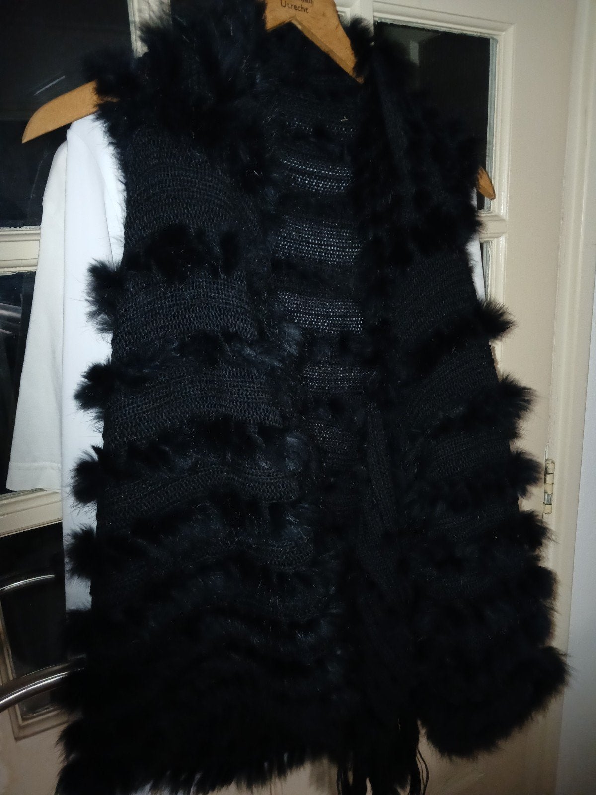 vintage vest bont, Ophalen of Verzenden, Zo goed als nieuw, Maat 38/40 (M), Zwart