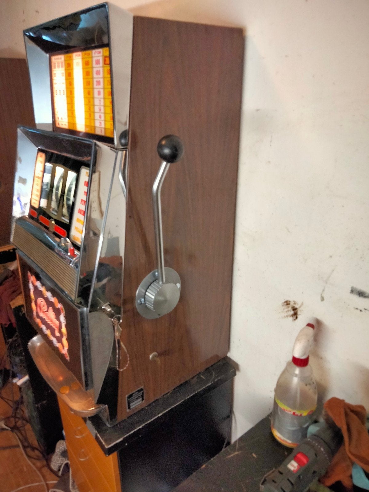 Bally gokkast model 809, Overige munten, Ophalen, Gebruikt, Met sleutels