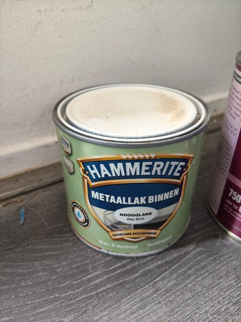 Hammerite Metaallak Binnen Hoogglans RAL 9010, Ophalen of Verzenden