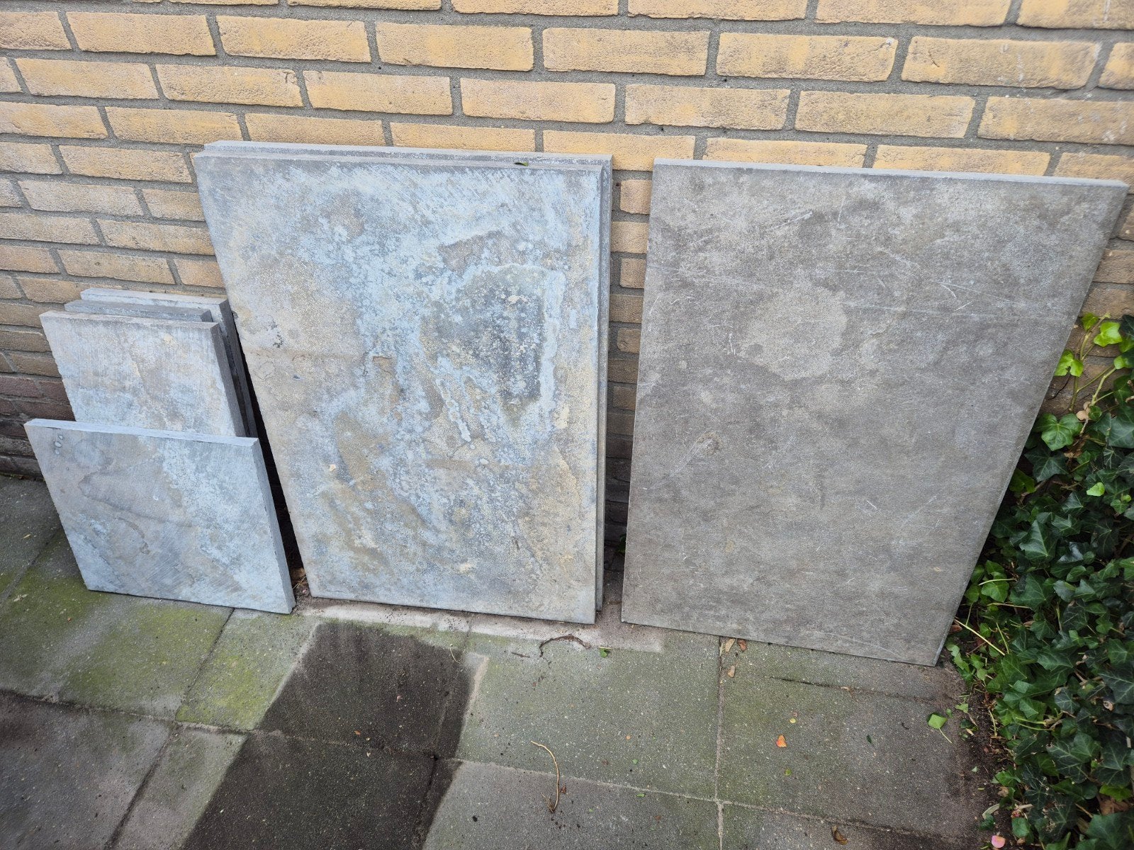 4 st Chinees hardsteen tegels 60x90x3cm (met beschadigingen), Tuin en Terras, Ophalen, Gebruikt, Terrastegels, Natuursteen