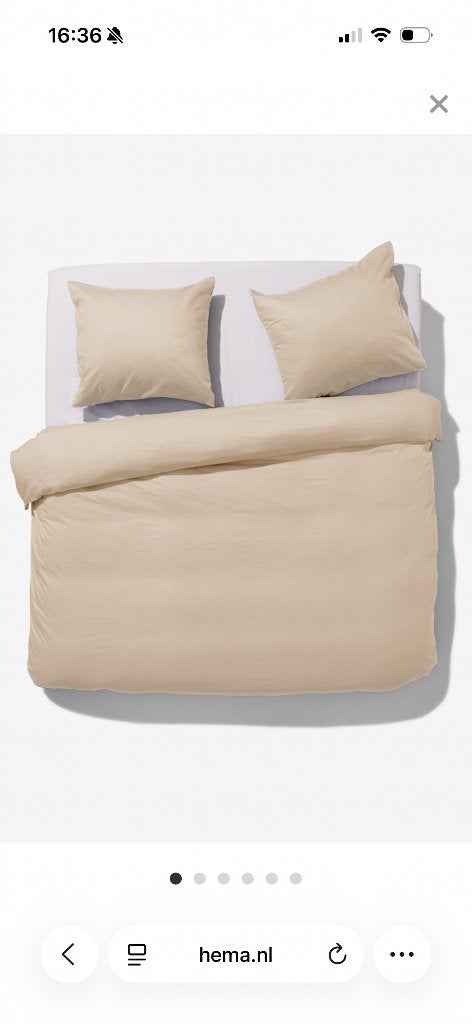 Dekbedovertrek 200x200/220cm hotel katoen percal zand, Huis en Inrichting, Slaapkamer | Beddengoed, Ophalen, Beige, Dekbedovertrek