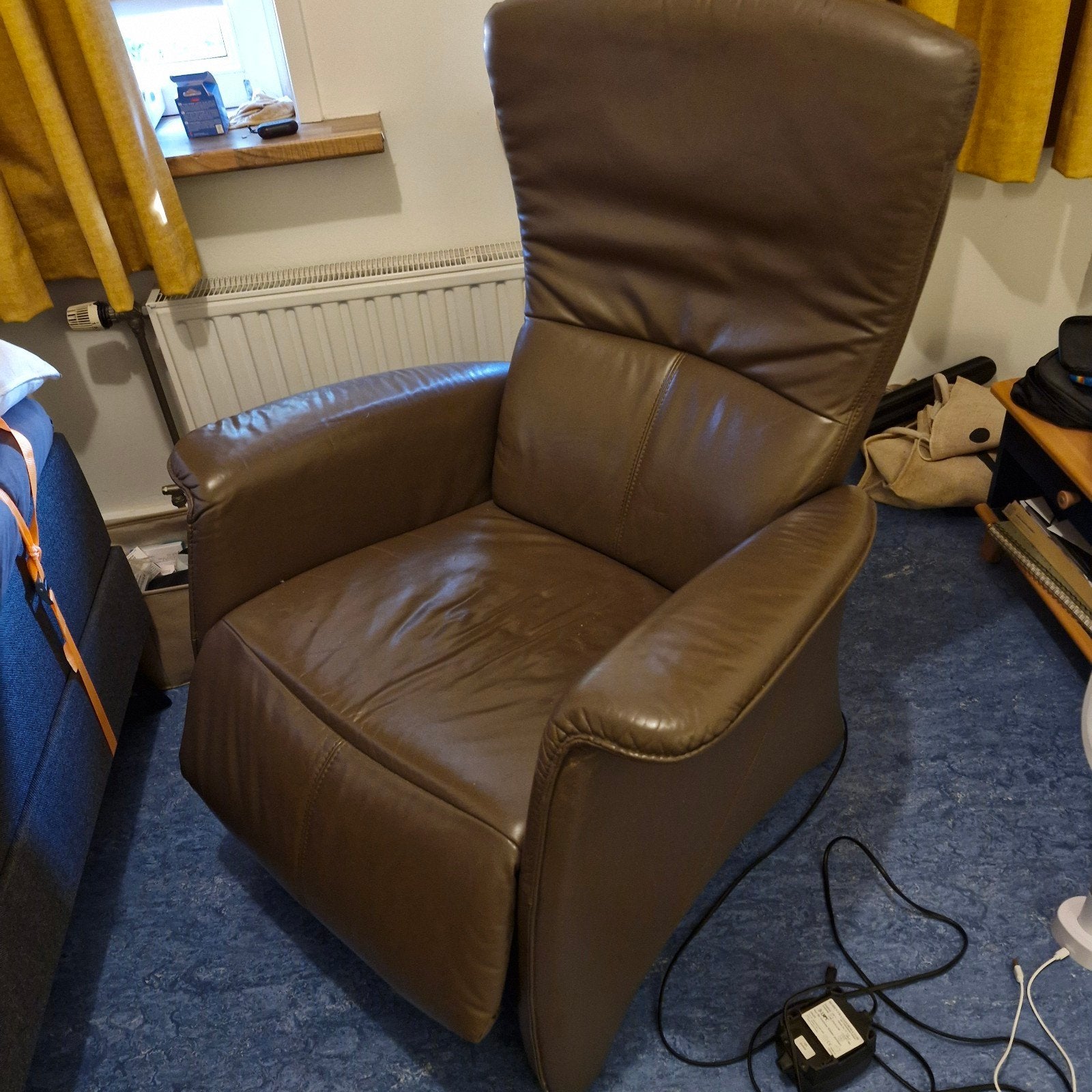 relaxfauteuil elektrisch, Huis en Inrichting, Fauteuils, Ophalen, Gebruikt, Minder dan 75 cm, Leer