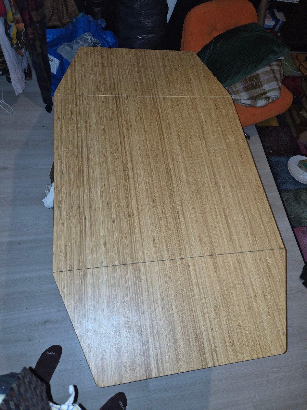 Uitschuifbare eettafel van bamboe - Zo goed als nieuw