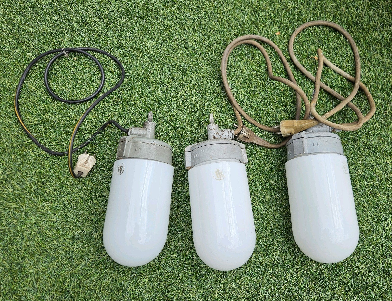 3 vintage industriële hanglampen Industria Rotterdam, Ophalen of Verzenden
