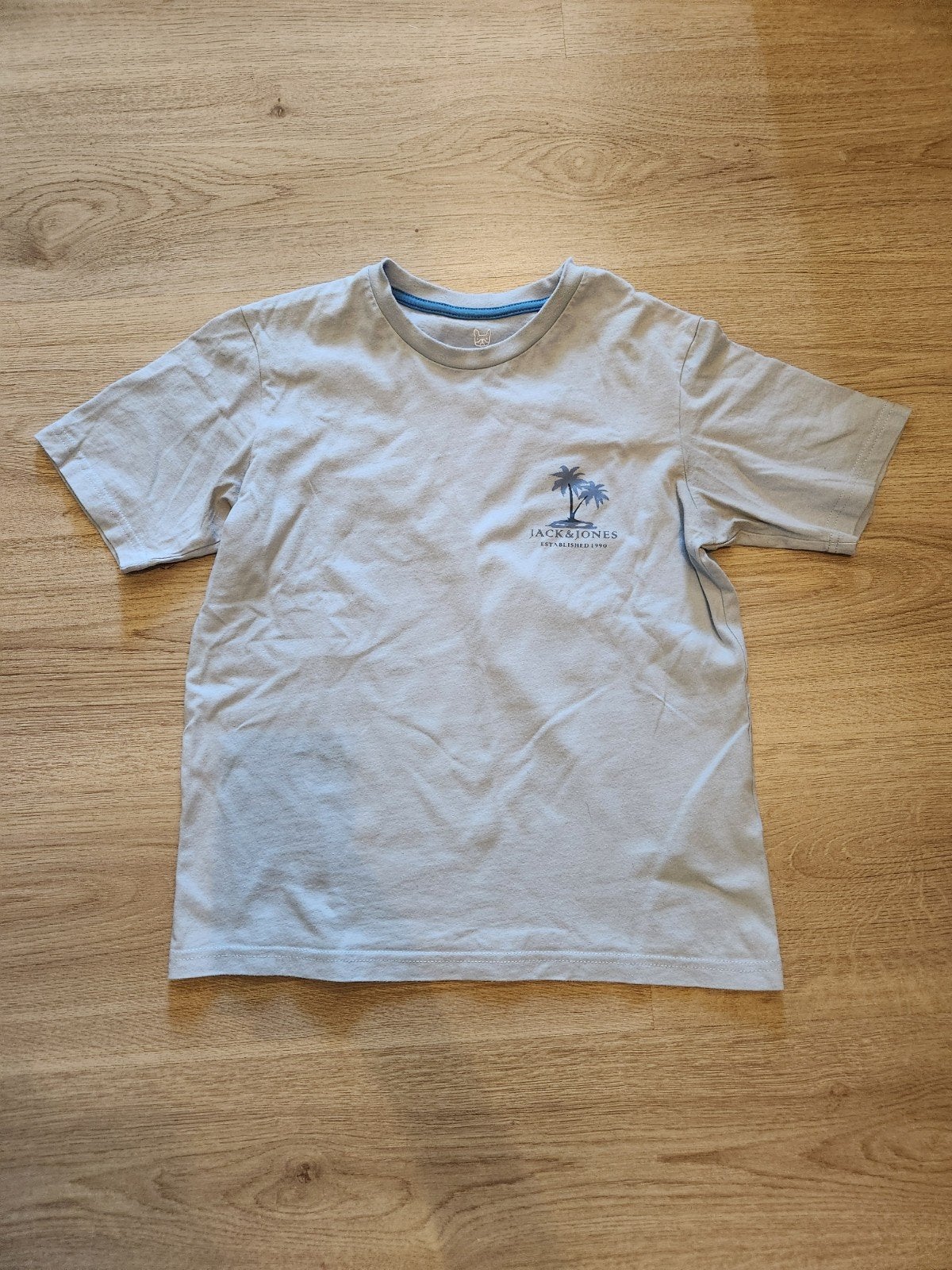 Jack & Jones T-shirt met palmboomprint - Maat 152/12Y, Kleding | Heren, T-shirts, Blauw, Nieuw, Overige maten, Ophalen of Verzenden
