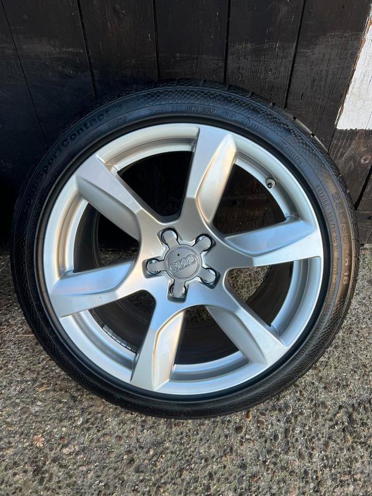 Originele Audi R8 velgen a4 a5 tpms 18? zomer set 7mm contin, Auto-onderdelen, Niet ingevuld, 18 inch, Gebruikt, 285 mm