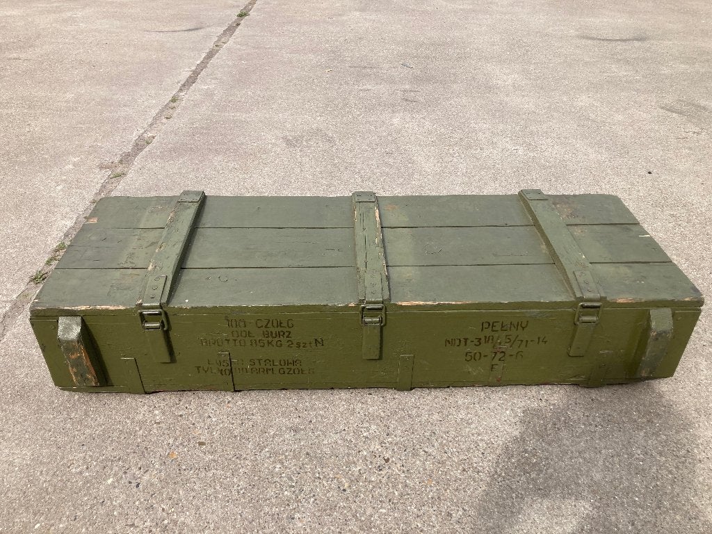 Militaire houten kist munitiekist legerkist, Verzamelen, Militaria | Algemeen, Ophalen, Kist of Geocache, --, Overige gebieden