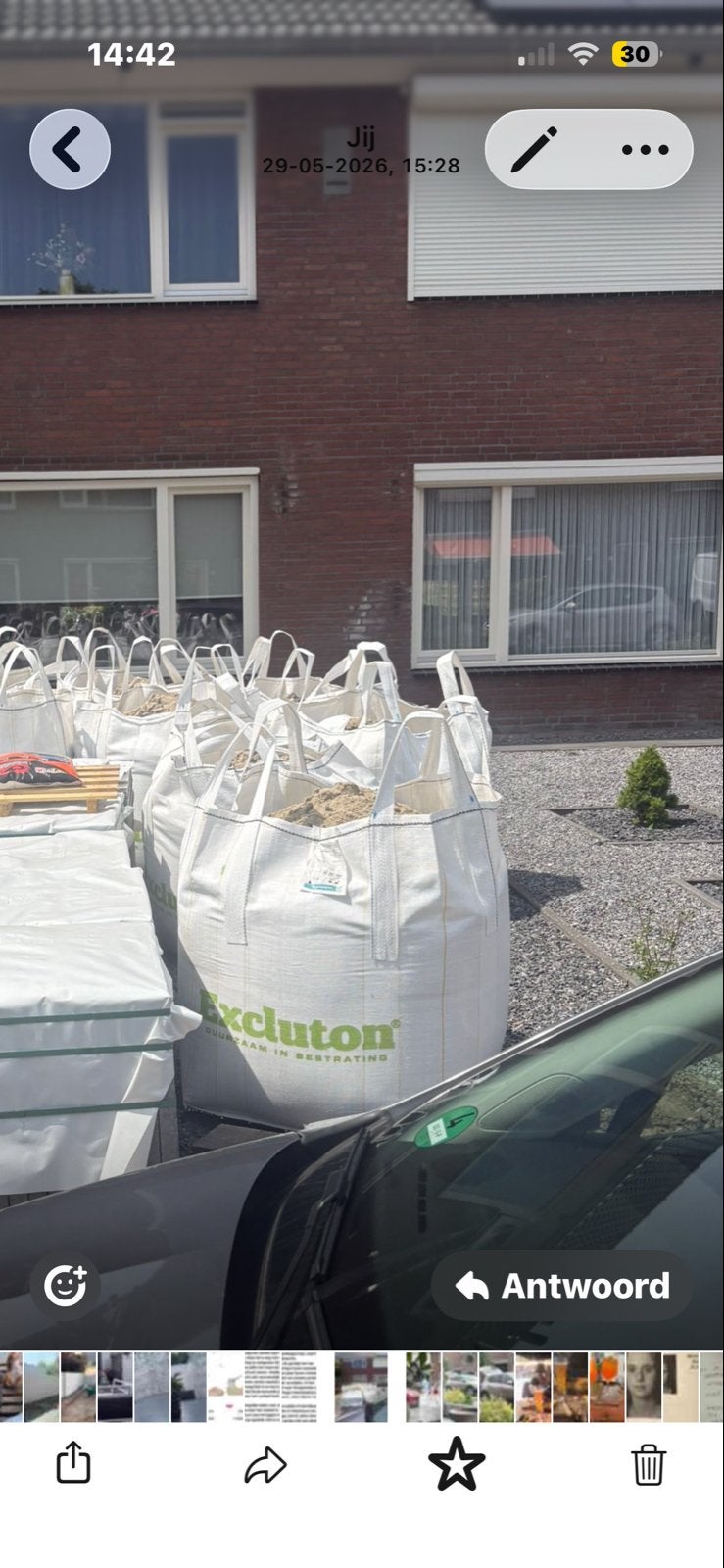 Excluton zand in bigbags GRATIS !! Normaal 65 euro, Tuin en Terras, Zand, Ophalen of Verzenden, Gebruikt, Straatzand